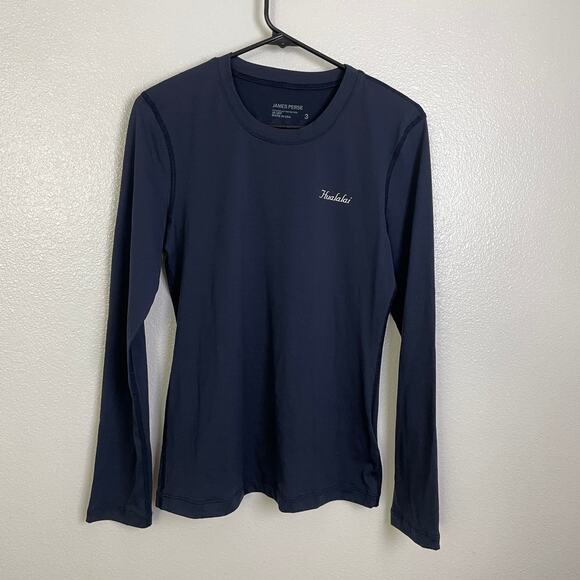 James Perse Malibu Swim Shirt Rash Guard Womens Size 3 Navy White Hawaii Beach - Picture 9 of 11